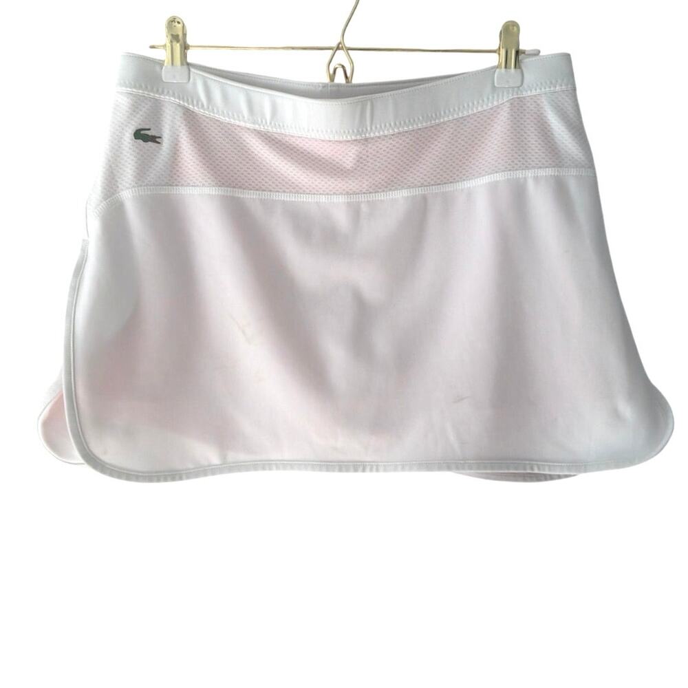 Lacoste Womens Sport  pickleball/Tennis Skirt with Contrast orange Shorts sz 40